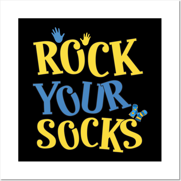 Cooler World Down Syndrome Day, Rock Your Socks Groovy Wall Art by KRMOSH